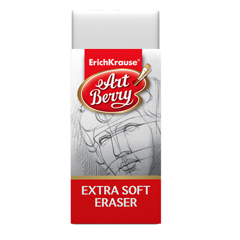Ластик ArtBerry "Extra Soft", прямоугольный, термопластичная резина, картонный футляр, 51*21*11мм