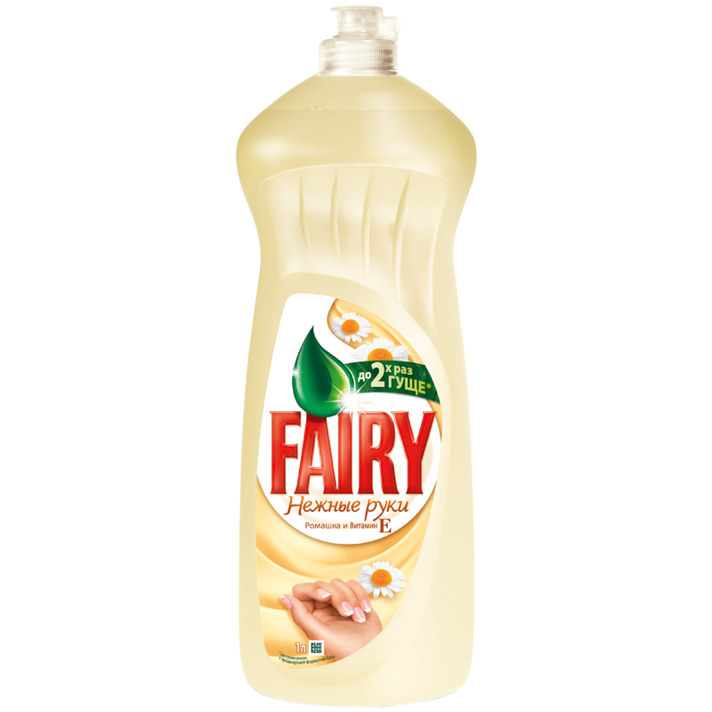 Средство для мытья посуды Fairy "Нежные руки. Ромашка и витамин Е", 1л