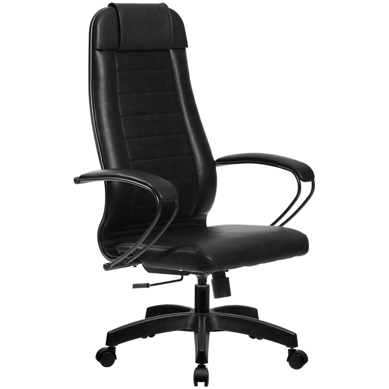Кресло руководителя Метта Комплект 28, PL, кожа черная "NewLeather" №721, топ-ган