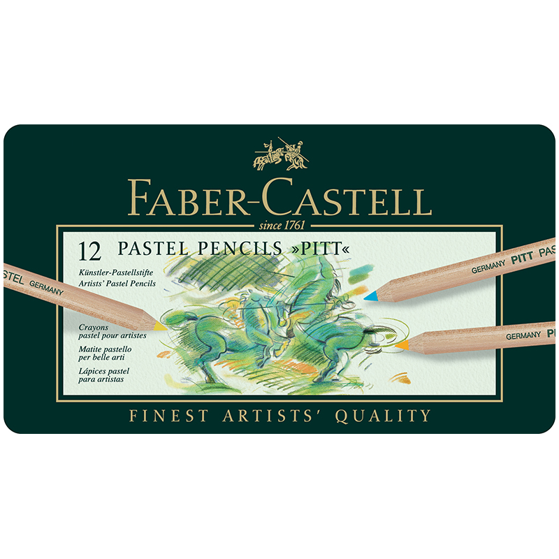 Пастельные карандаши Faber-Castell "PITT",  12 цветов, металлическая коробка
