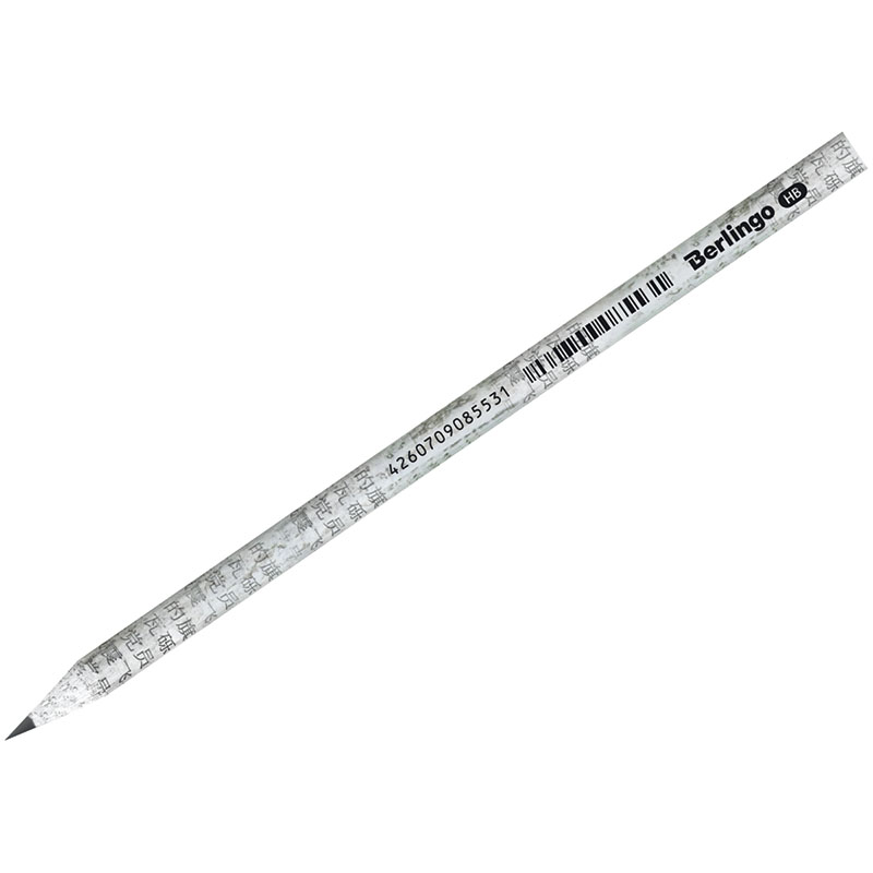 УЦЕНКА - Карандаш ч/г Berlingo "Paper Pencil" HB, из переработанной бумаги, круглый, заточен (осн 320772)