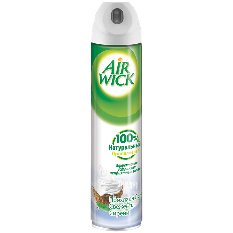 Освежитель воздуха аэрозольный Airwick "Прохлада льна и свежесть сирени", 240мл
