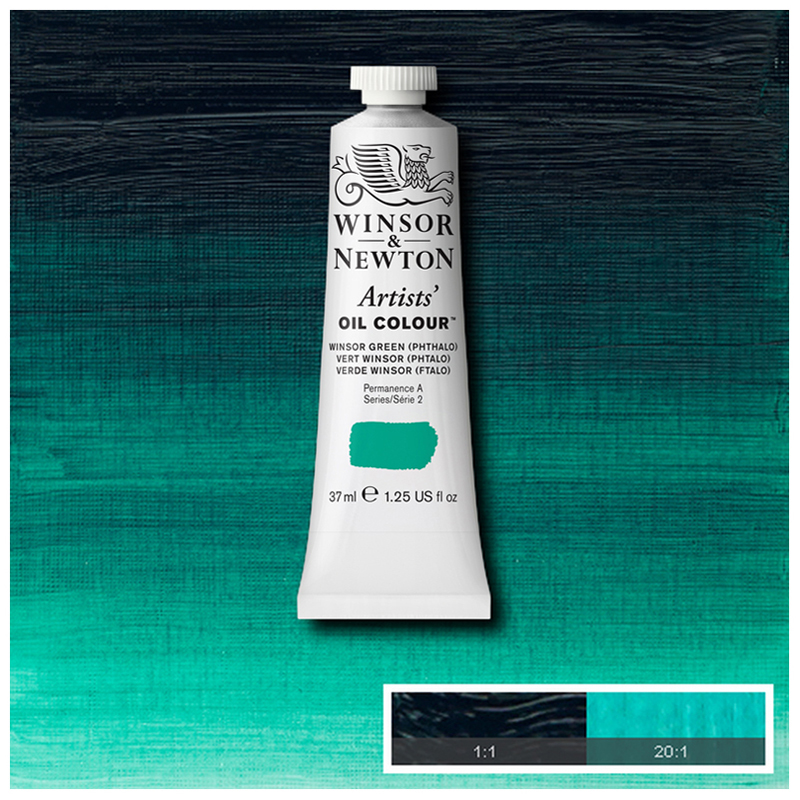Краска масляная профессиональная Winsor&Newton "Artists Oil", 37мл, Винзор зеленый
