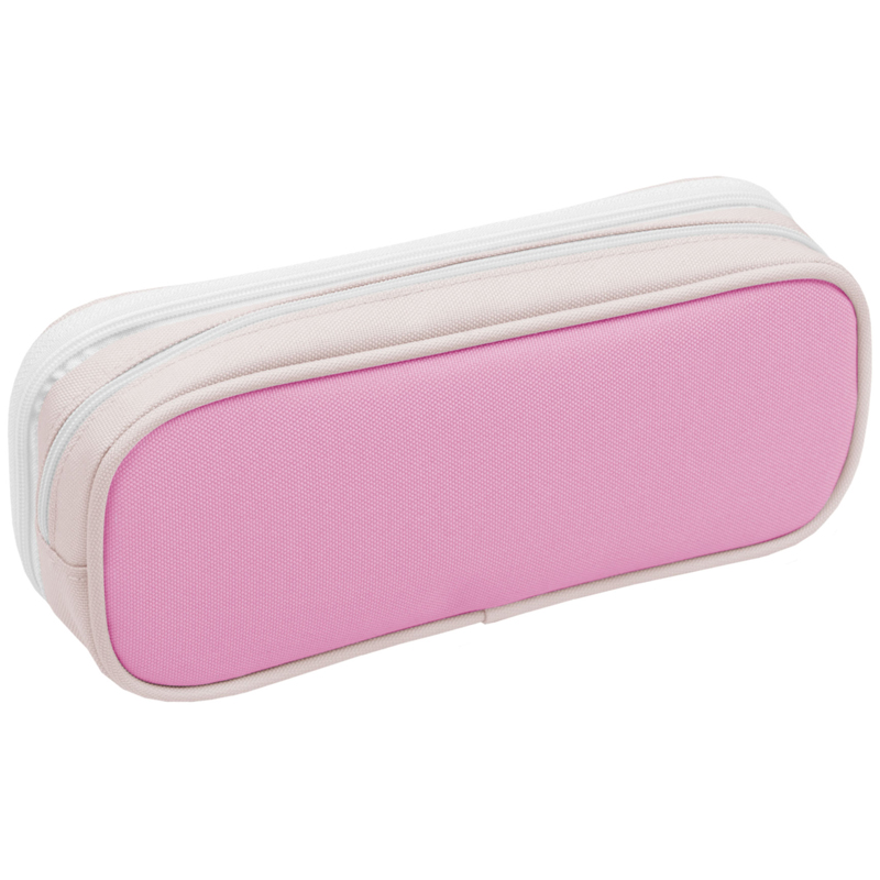 Пенал мягкий 2 отделения, 1 карман, 220*80*50 Berlingo "Pastel pink", полиэстер, внутренний органайзер