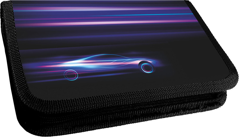 Пенал Lamark Light speed/Скорость света, 1 отделение, на 17 предметов, 115х205х30 мм, на молнии, покрытие Soft touch/Мягкое на ощупь