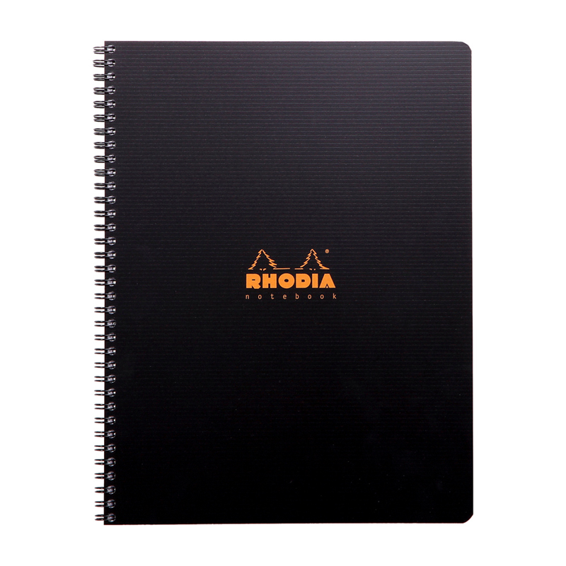 Бизнес-тетрадь 80л., А4+, клетка на гребне Rhodia "Active", пластик. обложка, линейка, заклад, 90г/м2