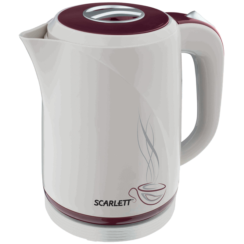 УЦЕНКА - Чайник электрический 1,7л SCARLETT SC-028 белый с бордо