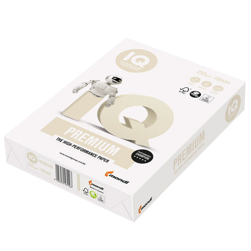 УЦЕНКА-Бумага IQ "Premium" А4, 250г/м2, 150л., 172%