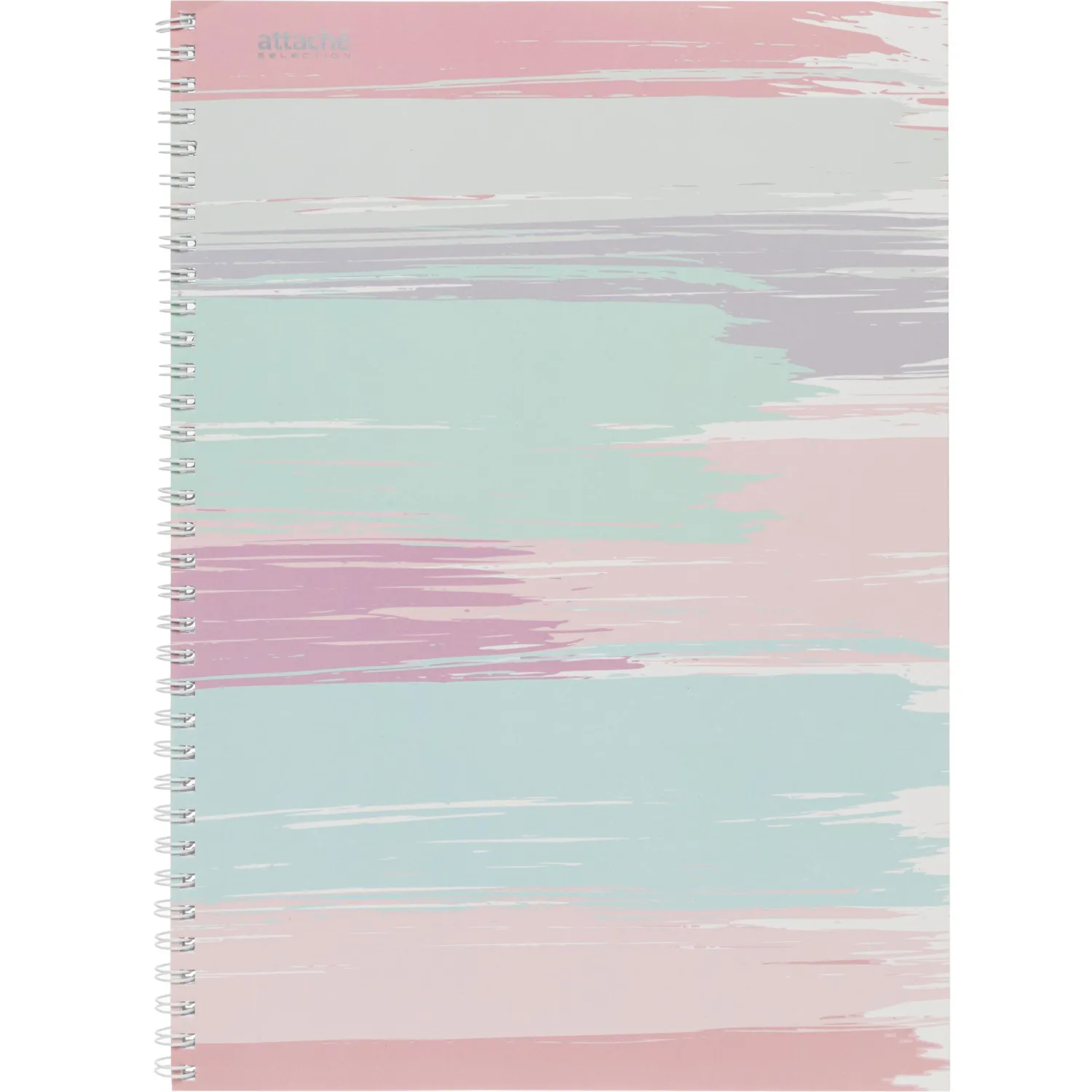 Бизнес-тетрадь А4,80л,кл,греб,обл.мат.лам. Attache Selection Pastel Полосы