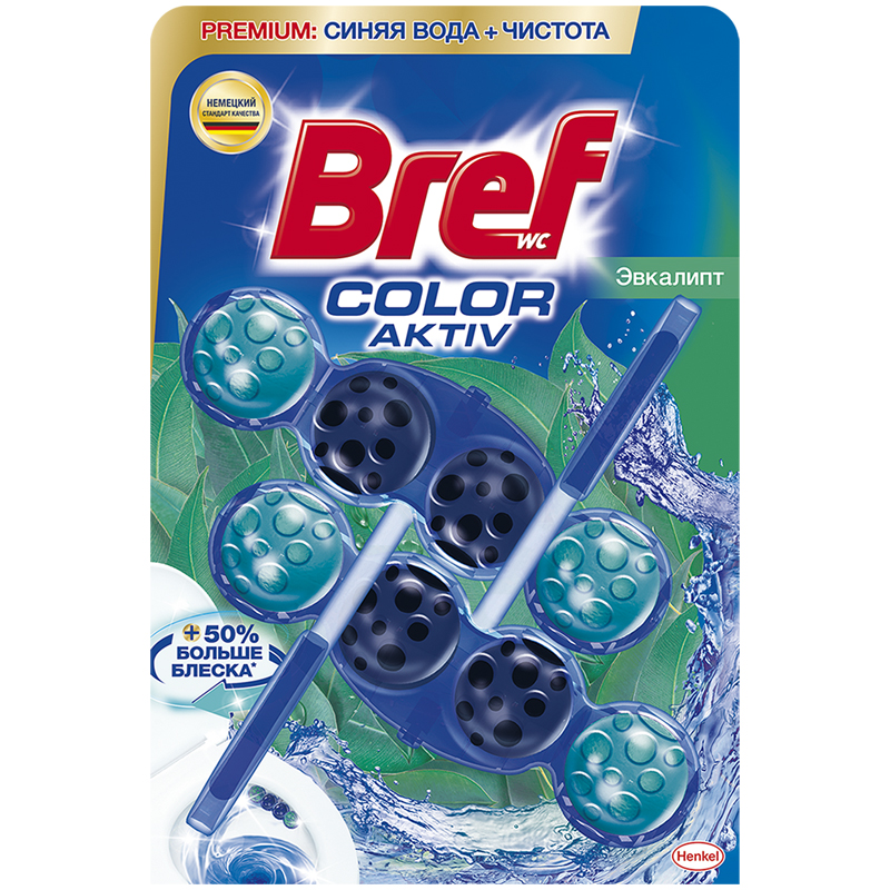 Подвесной блок для унитаза Bref "Актив Эвкалипт", 2*50г, блистер