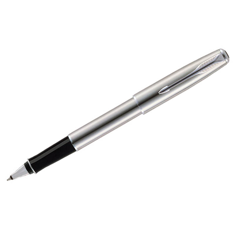 Ручка-роллер Parker "Sonnet Stainless Steel CT" черная, 0,8мм, подар. уп.
