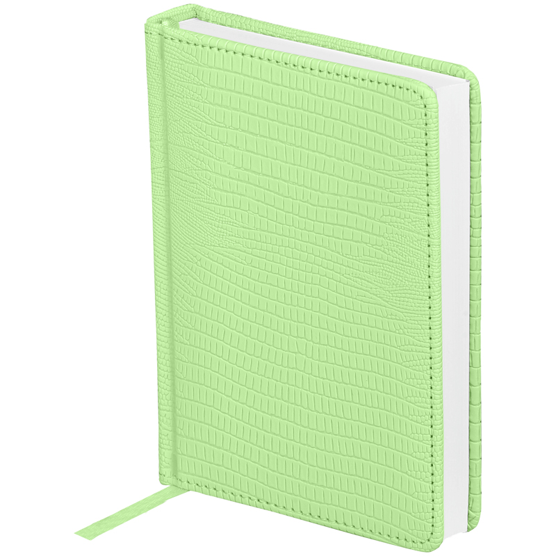 Ежедневник недатир. A6, 160л., кожзам, OfficeSpace "Reptile", салатовый