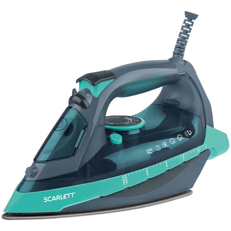 Утюг Scarlett SC-SI30K32, 2400Вт, керамическое покрытие KeramoPro, самоочистка, антикапля, защита от накипи, большой резервуар