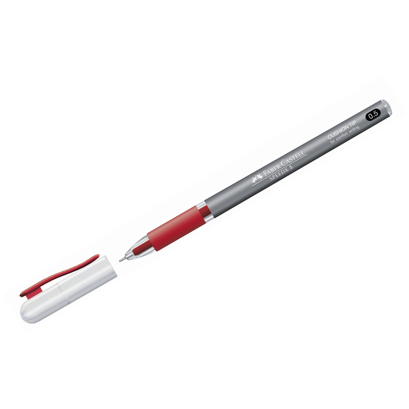Ручка шариковая Faber-Castell "Speedx" красная, 0,5мм, грип