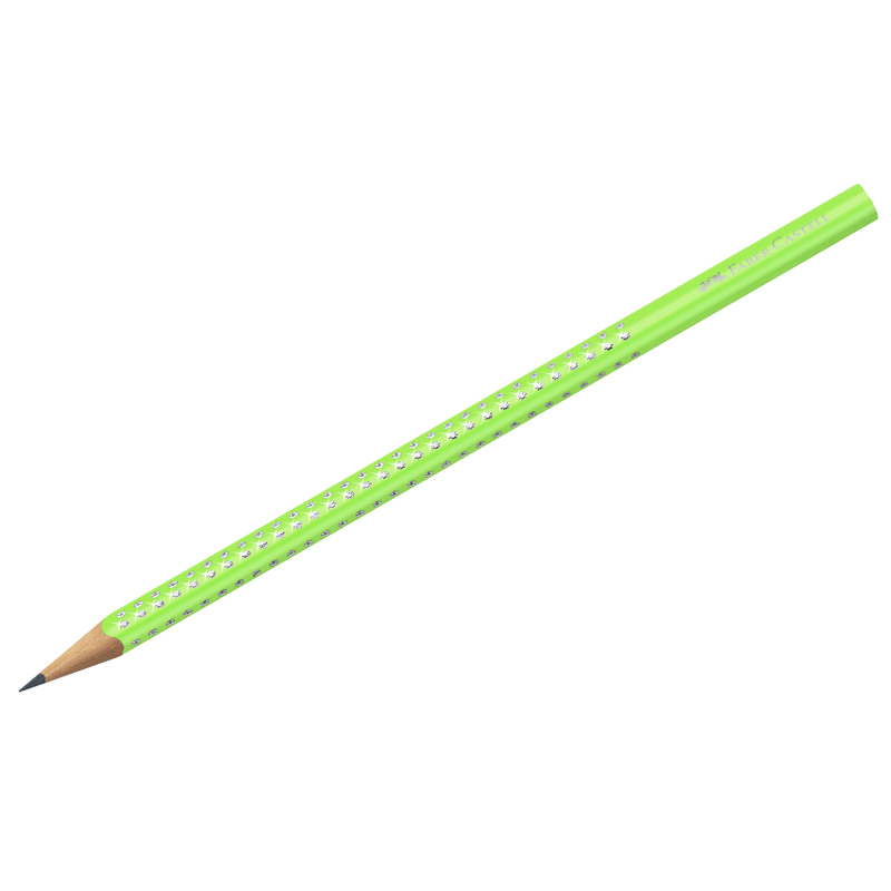 Карандаш ч/г Faber-Castell "Sparkle" B, трехгран., заточен., корпус неоновый зеленый