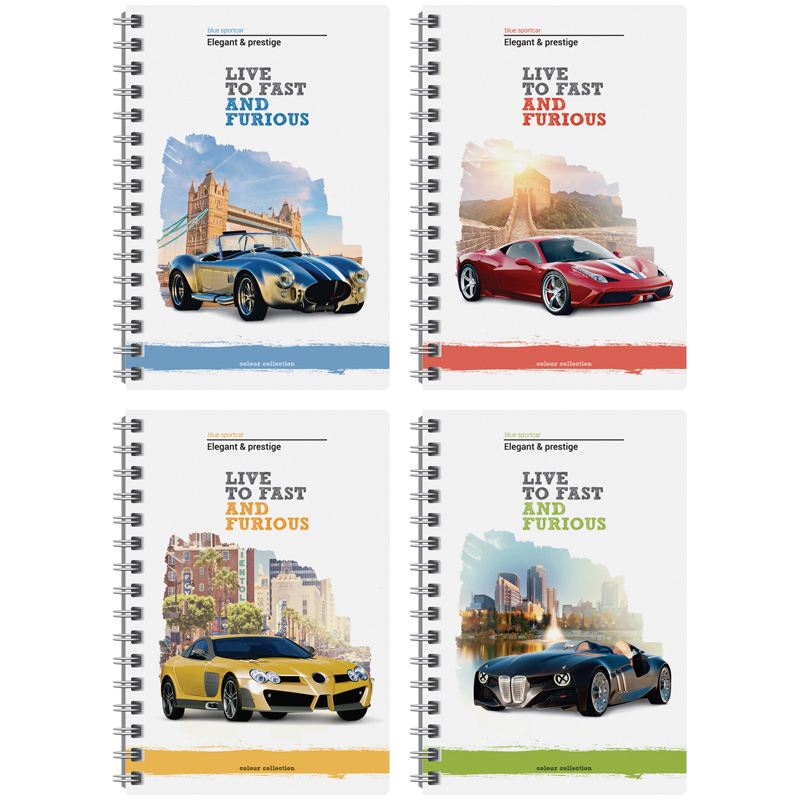 Записная книжка А6 140л. на гребне "Авто. Life to fast"