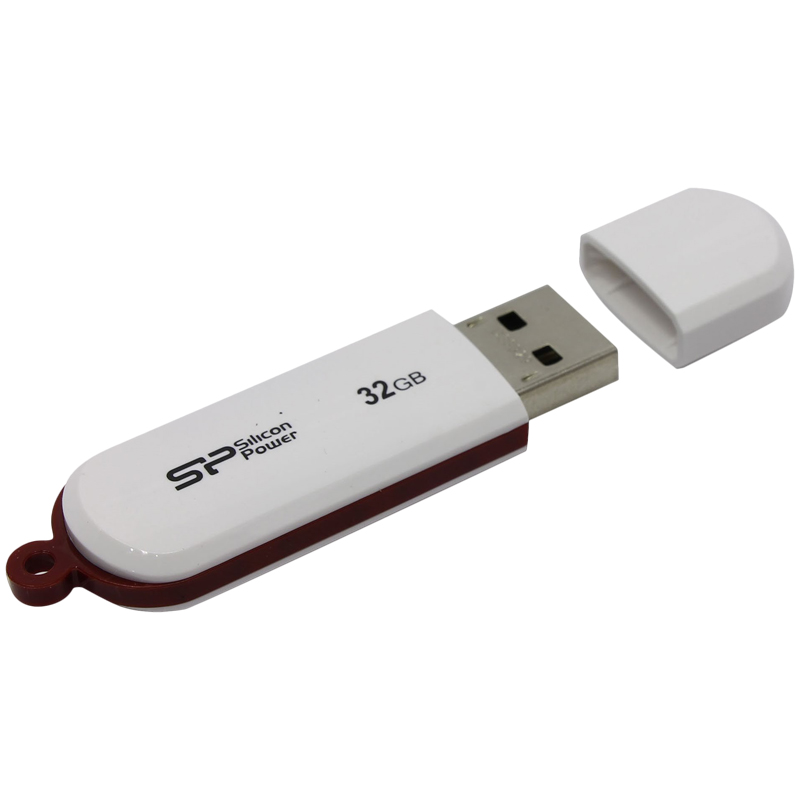 Память SiliconPower "Luxmini 320"  32GB, USB2.0 Flash Drive, белый