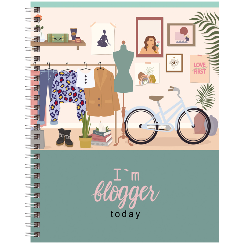 Тетрадь 48л., А5, клетка на гребне BG "Blogger"