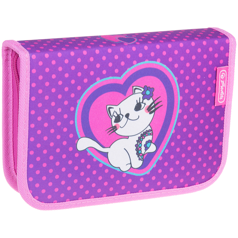 Пенал 1 отделение, 200*140*35 Herlitz "Kitten", с наполнением