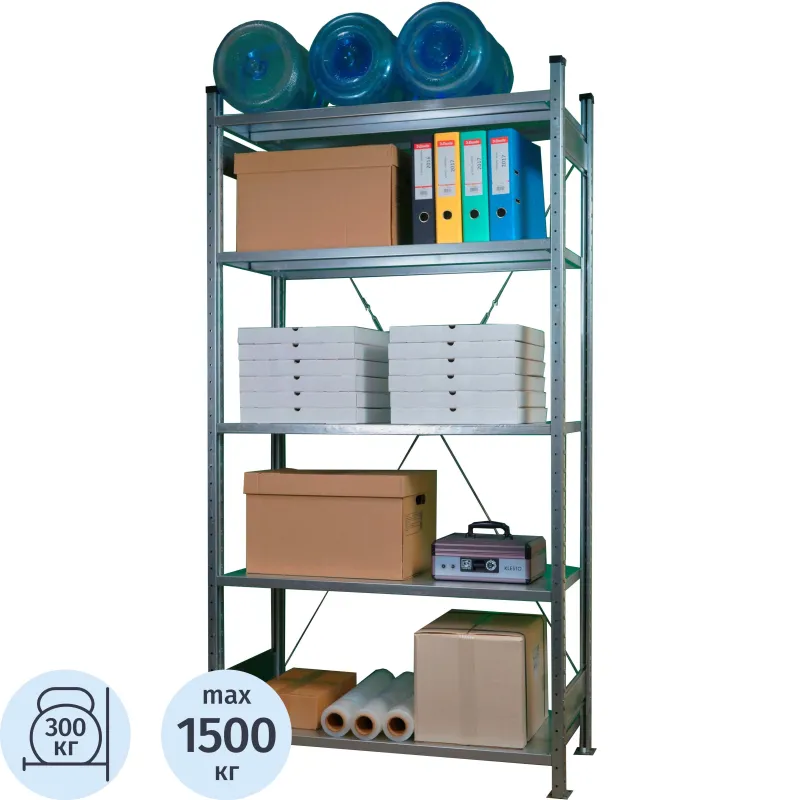 Стеллаж металлический Klesto НE255-612 5 полок 1330х600х2500