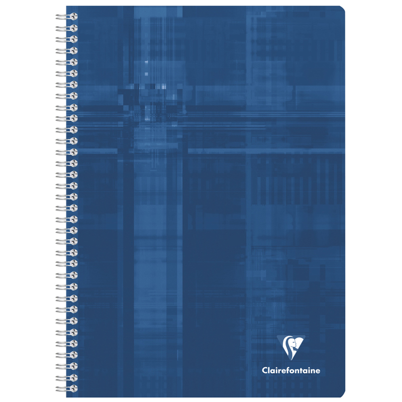 Тетрадь 90л., А4, клетка на гребне Clairefontaine, глянцевая ламинация, синяя, 90г/м2