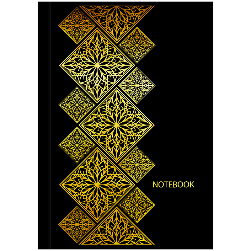 Бизнес-блокнот А5 80л. OfficeSpace "Моноколор. Black&Gold", тонированный блок, тиснение фольгой