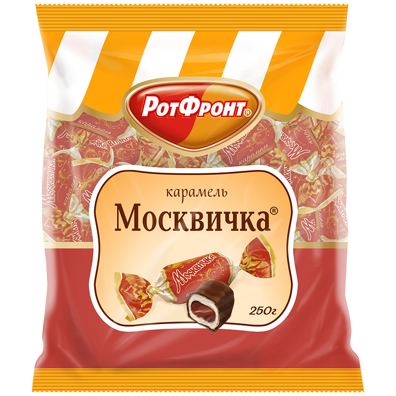 Карамель в глазури РотФронт "Москвичка", 250г, пакет