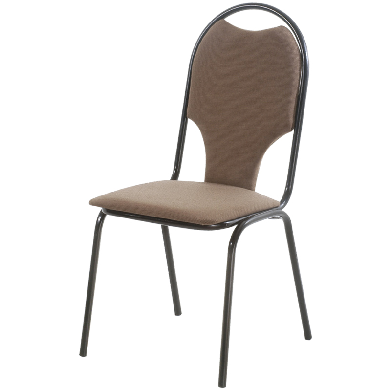 Стул Furniture "Стандарт плюс", каркас металл чёрный, обивка ткань коричневая
