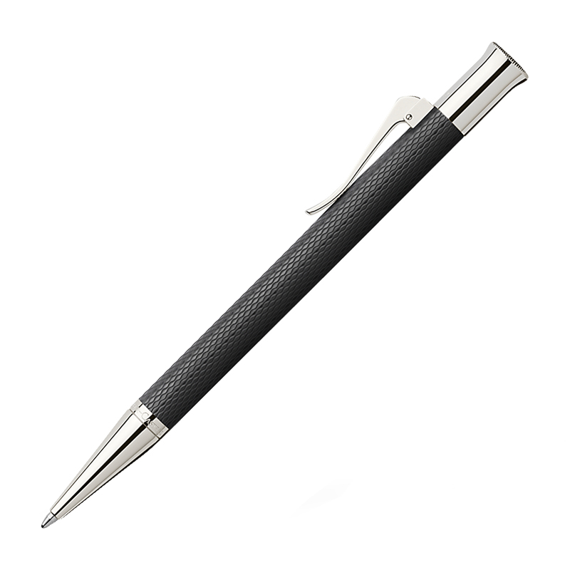 Ручка шариковая Graf von Faber-Castell "Guilloche Black" черная, поворотн., подар. уп.