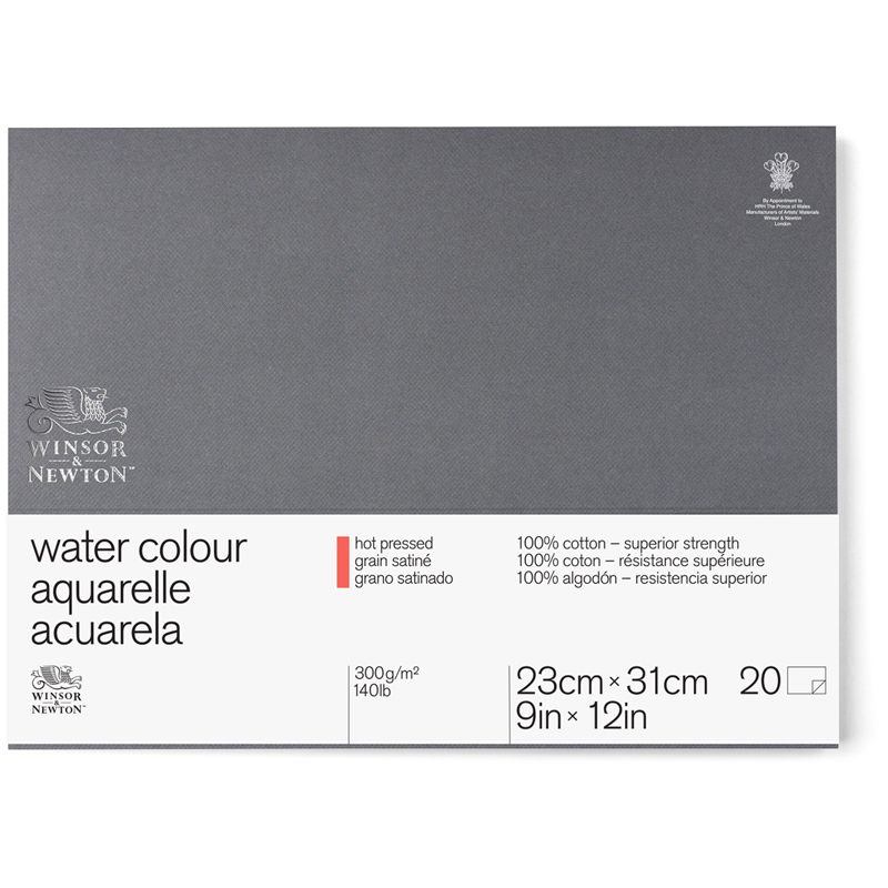 Альбом-склейка для акварели 20л., 230*310мм, Winsor&Newton Professional, горячий пресс, 300г/м2