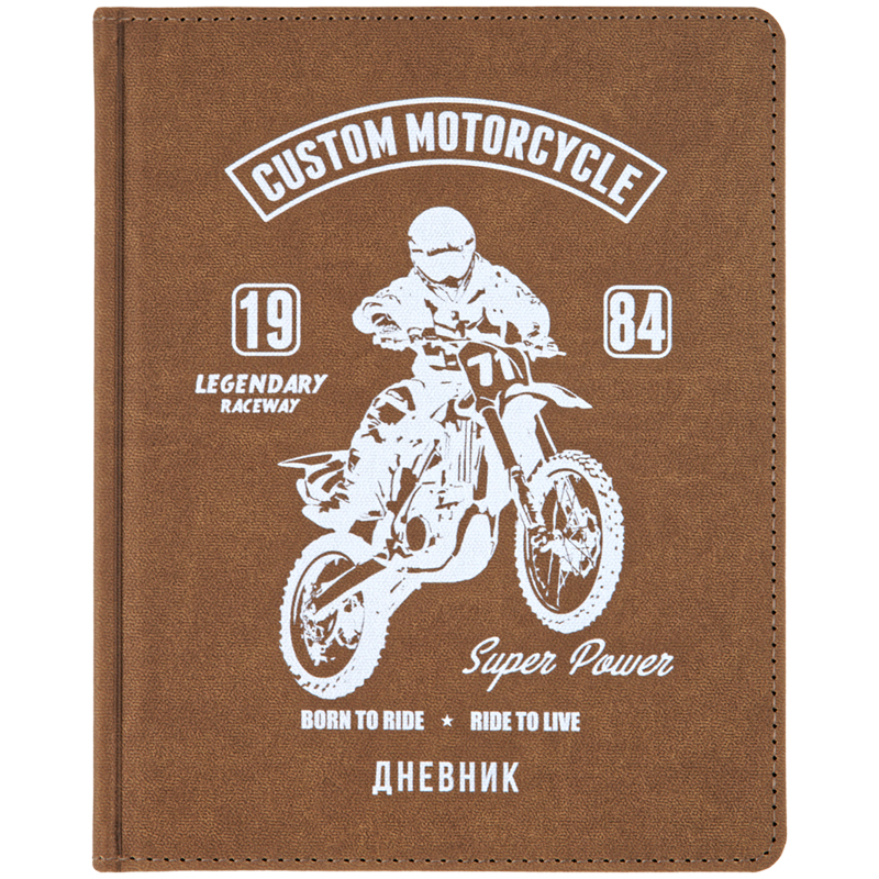 Дневник 1-11 кл. 48л. (твердый) ArtSpace "Custom motorcycle", иск. кожа, ляссе, белила