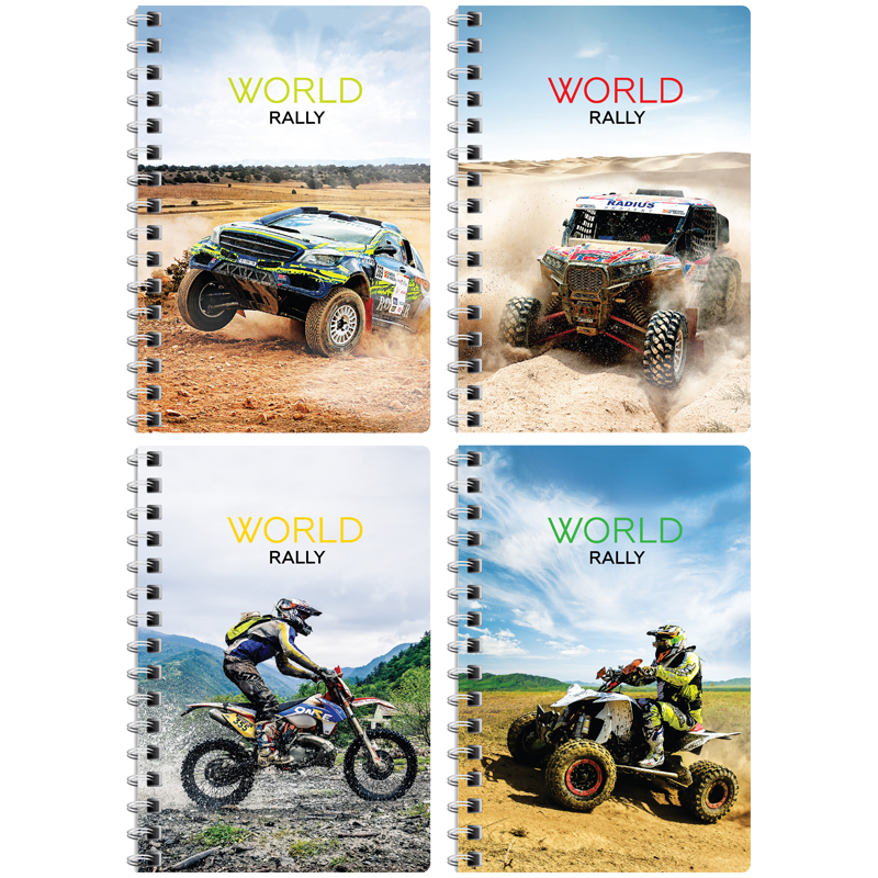 Записная книжка А6 140л. на гребне "Авто. World rally"