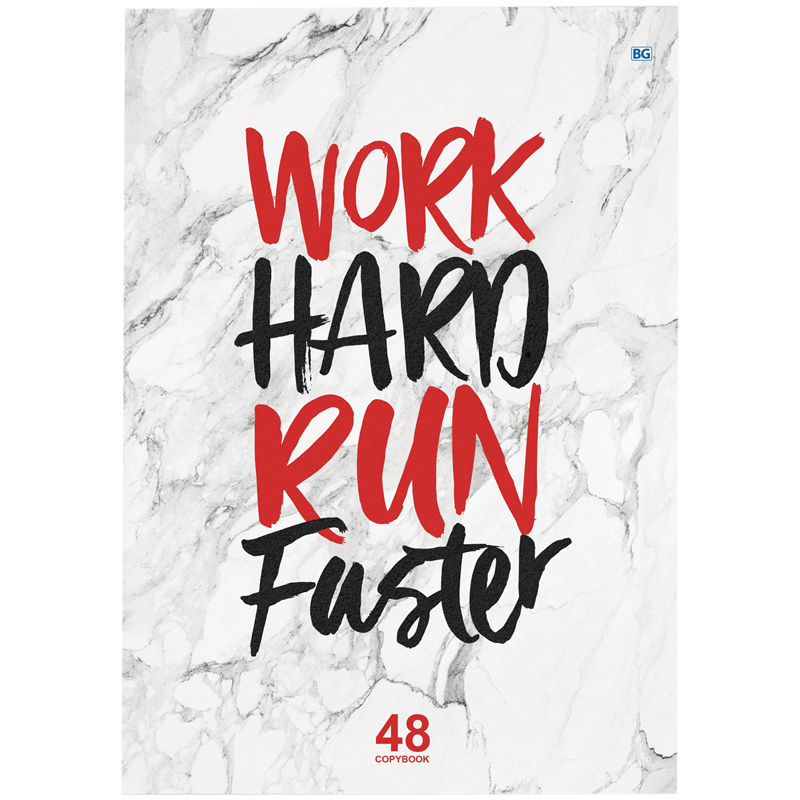 Тетрадь 48л., А4, клетка BG "Work hard"