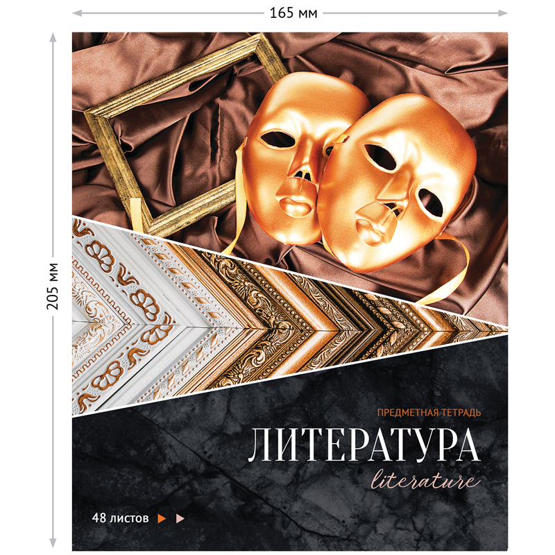 Тетрадь предметная 48л. ArtSpace "Сияние мысли" - Литература, металлизация, ТВИН-лак, конгрев