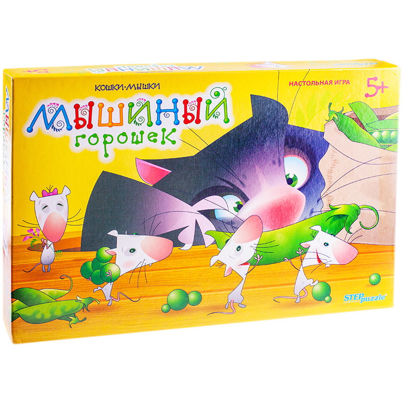 Игра настольная Step Puzzle "Мышиный горошек", 3 в 1, картонная коробка