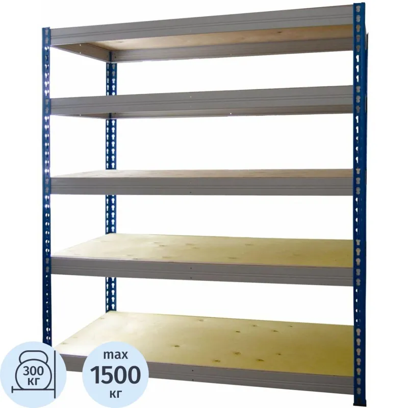 Стеллаж металлический SK5_MZ_МКФ15615-2.0 грузовой 5 полок 1525х610х2000
