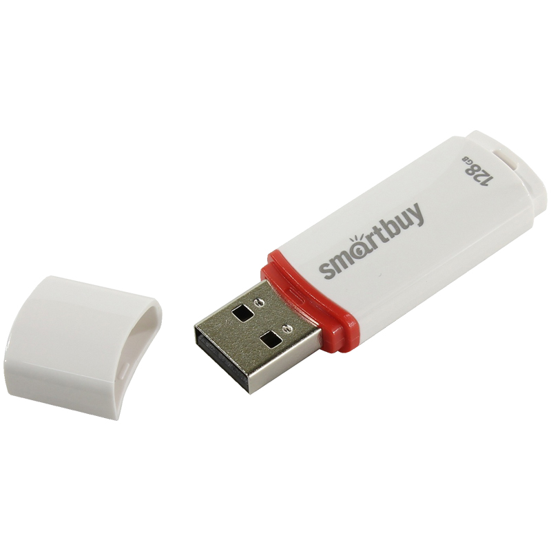 Память Smart Buy "Crown" 128GB, USB 2.0 Flash Drive, белый