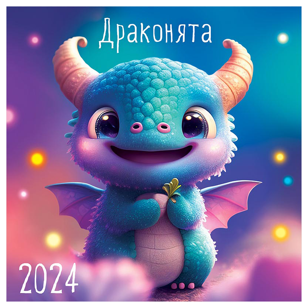 Календарь настенный перекидной на скрепке, 29*29 12л. Арт и Дизайн "Драконята", 2024г
