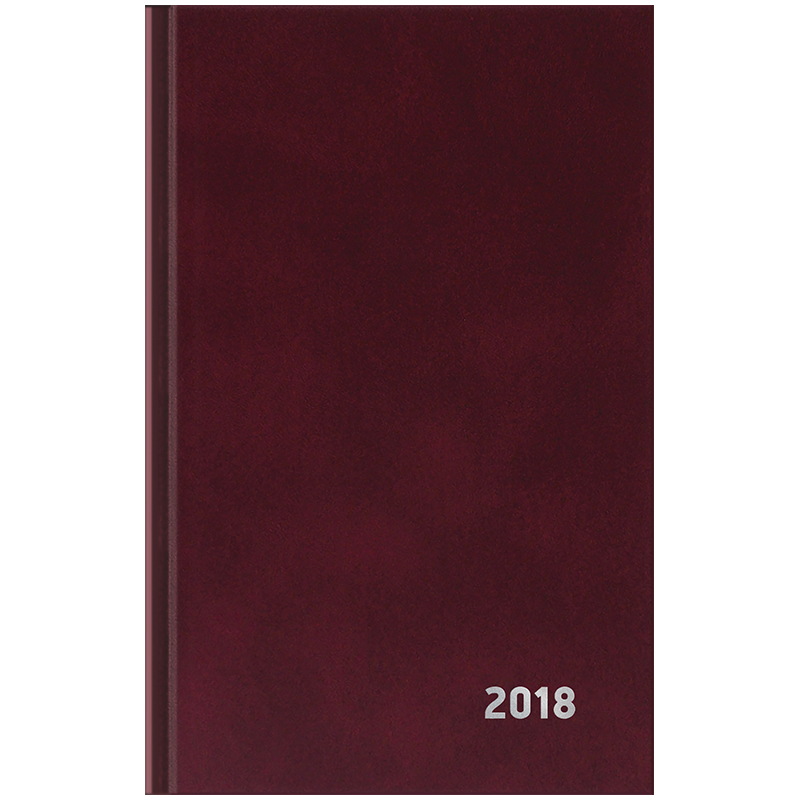 Ежедневник датированный 2018г., A5, 168л., бумвинил, OfficeSpace, бордовый