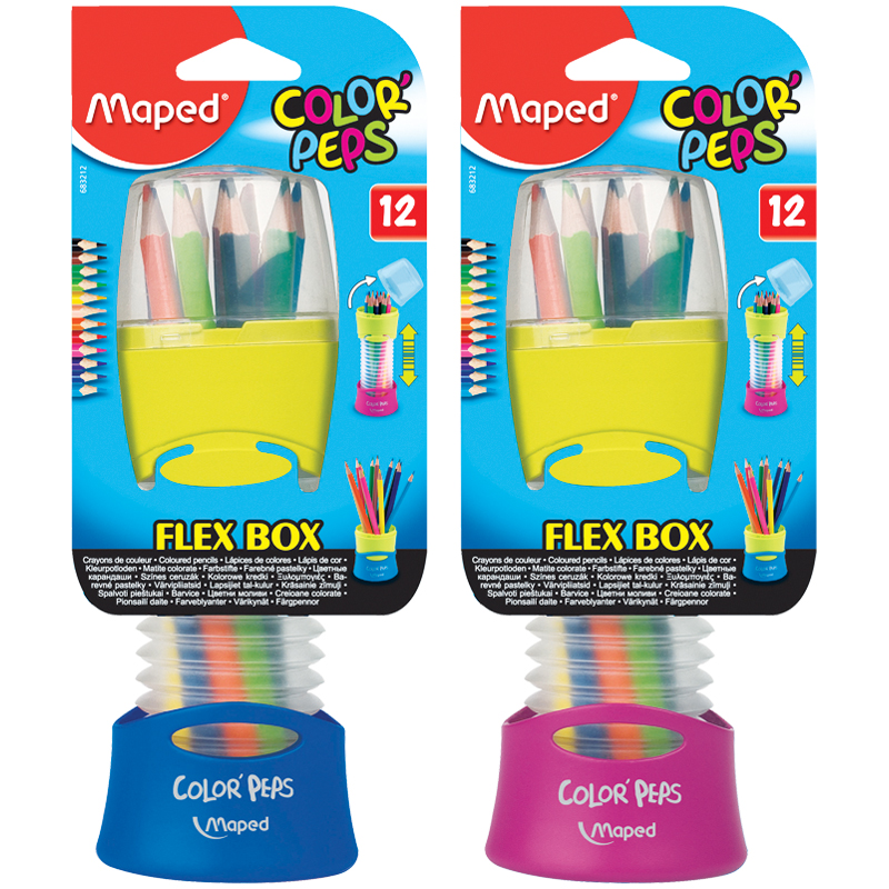 Карандаши цветные Maped "Color Pep's", 12цв., трехгран., заточен., картон, растягивающаяся подставка
