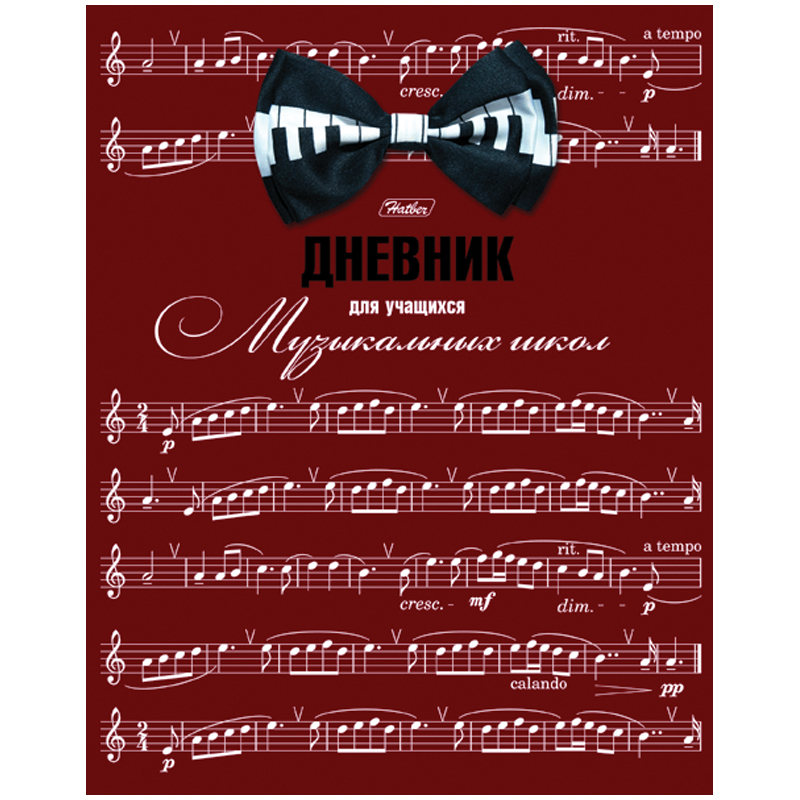 Дневник для музыкальной школы (твердый) 48л. "Ноты", двухцветный блок