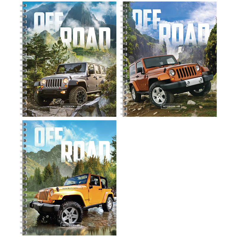 Тетрадь 48л. А5 клетка на гребне "Авто. Off-road"