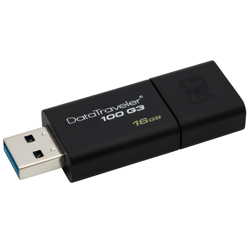 Память Kingston "DT100G3"  16GB, USB 3.0 Flash Drive, черный