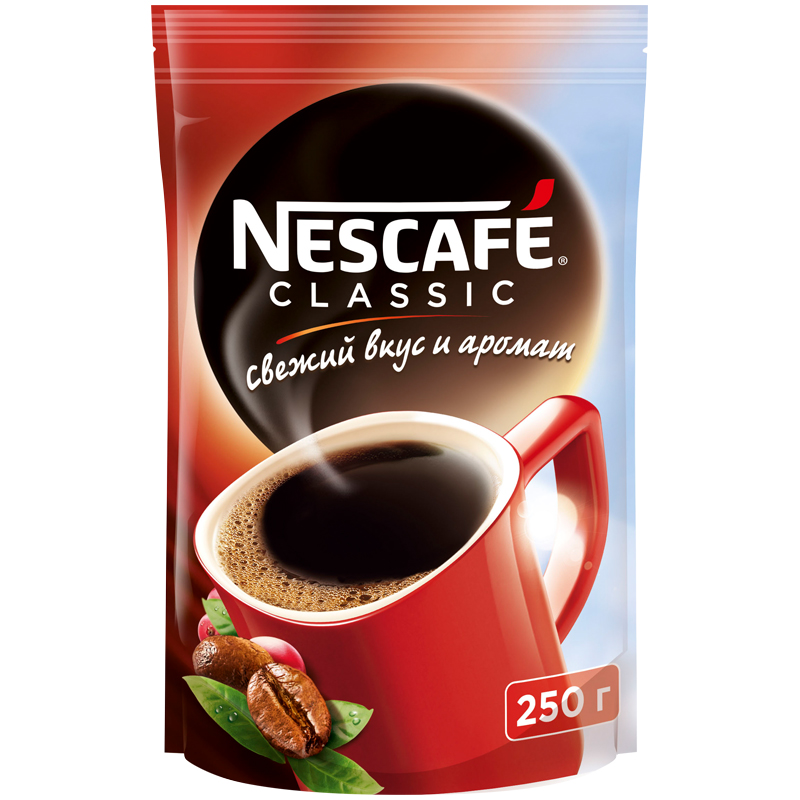 Кофе растворимый Nescafe "Classic", гранулированный, мягкая упаковка, 250г