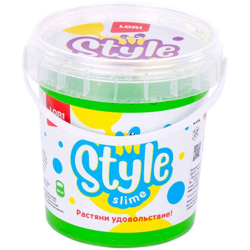 Слайм Lori "Style Slime" классический, зеленый с ароматом яблока, 150мл