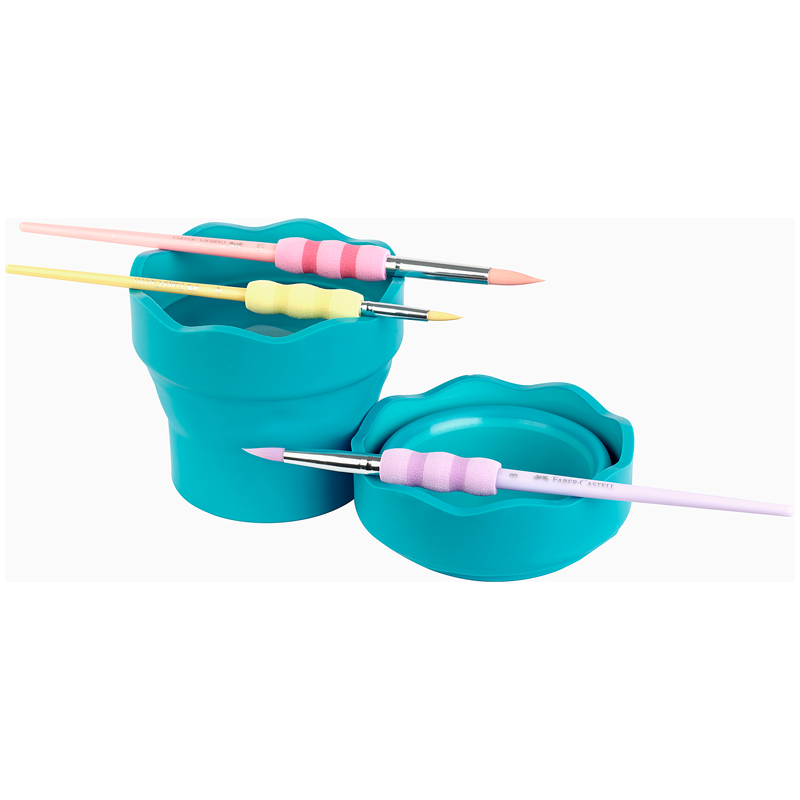 Стакан для воды Faber-Castell "Clic&Go", складной, бирюзовый