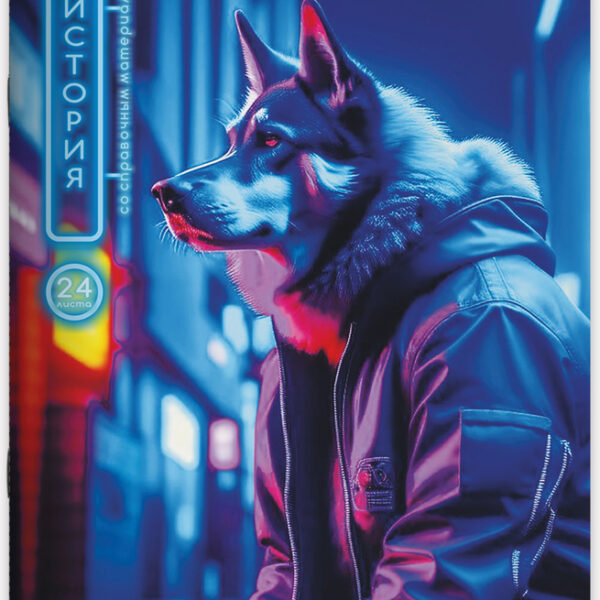 Тетрадь предметная 24 л клетка Lamark, серия Fantastic Animals/Фантастические Животные - История, выборочный уф-лак+лак-песок