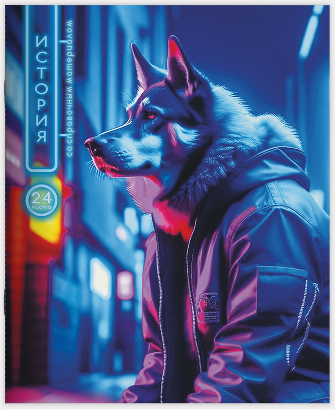 Тетрадь предметная 24 л клетка Lamark, серия Fantastic Animals/Фантастические Животные - История, выборочный уф-лак+лак-песок