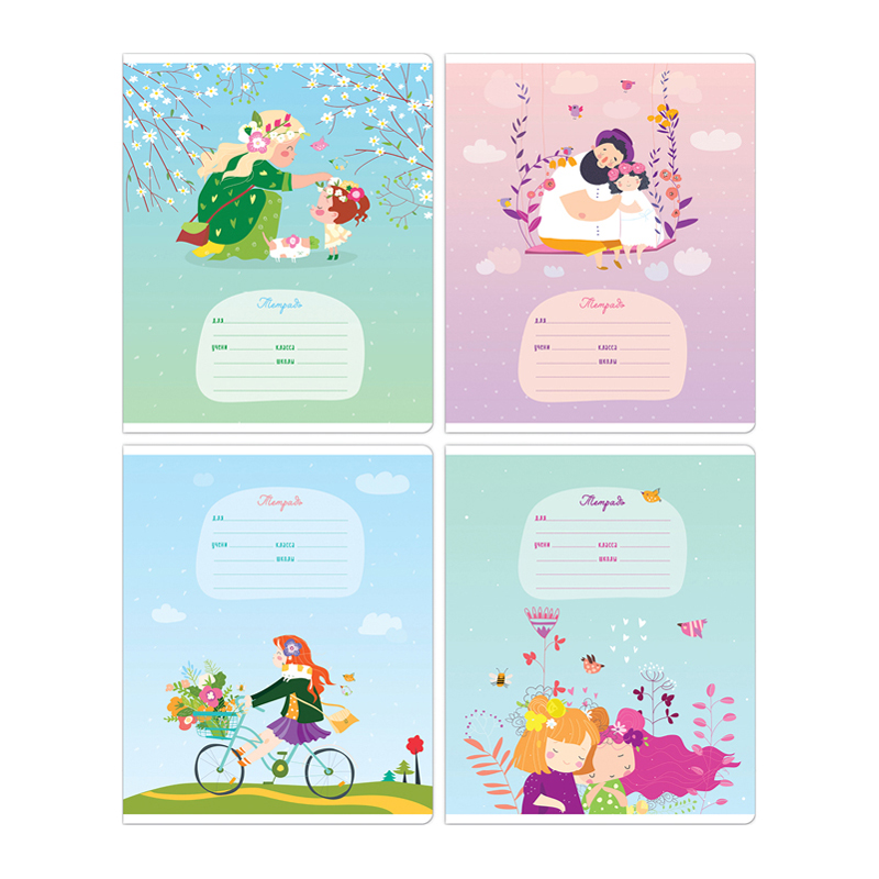 Тетрадь 12л., косая линия MESHU "Spring is in the air"