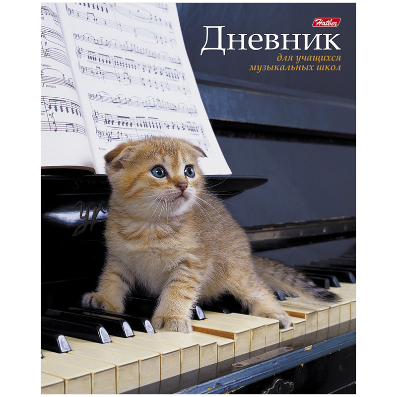 Дневник для музыкальной школы 48л. "Котенок на пианино"